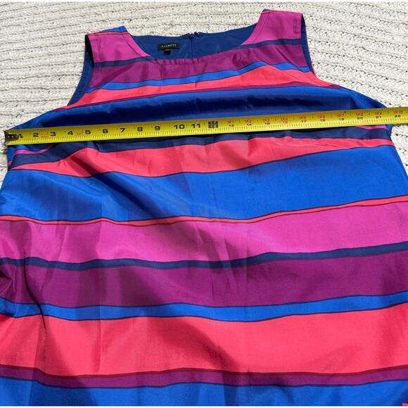 Talbots Sheath Dress Striped Lined Women's Plus Size 18 Blue Pink Red *Tiny Flaw - Picture 5 of 13